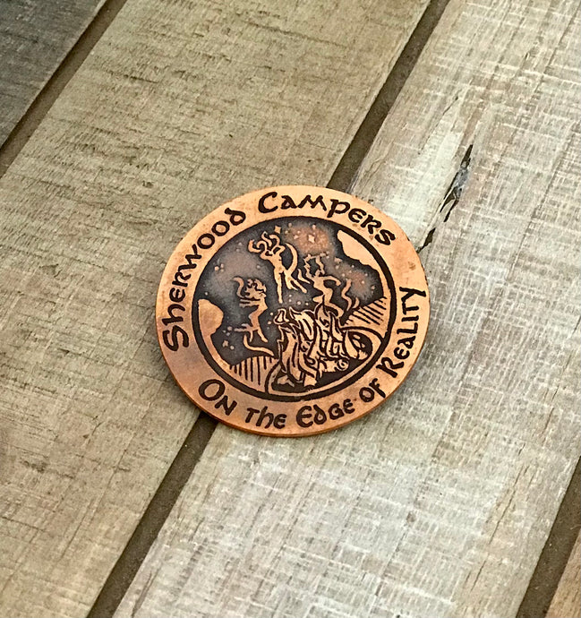 Sherwood Campers Copper Medallion Pin