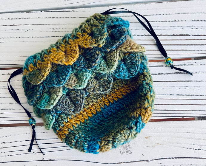 Turquoise and Yellow Pixie Pouch