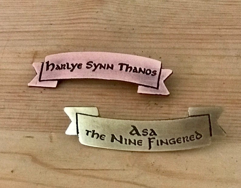 Arched Name Banner Pin