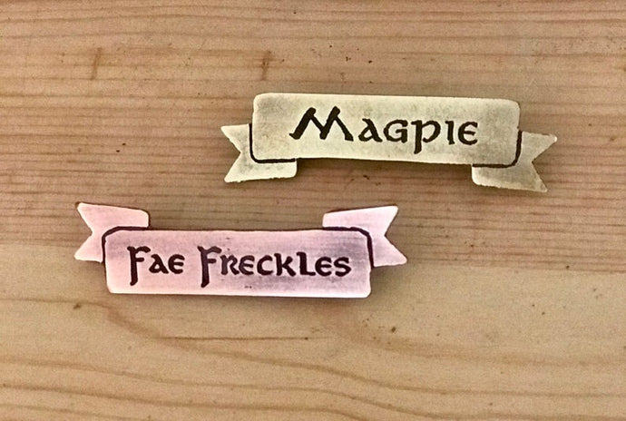 Straight Name Banner Pin