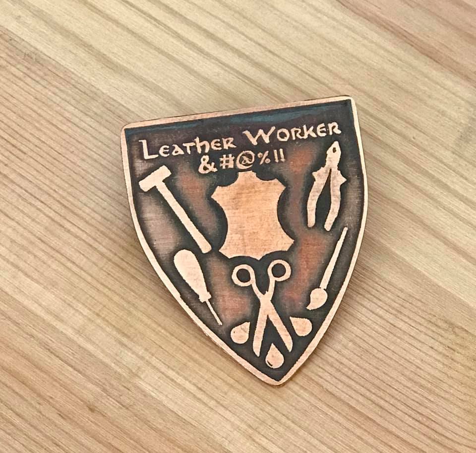 Leather Worker Medallion Pin