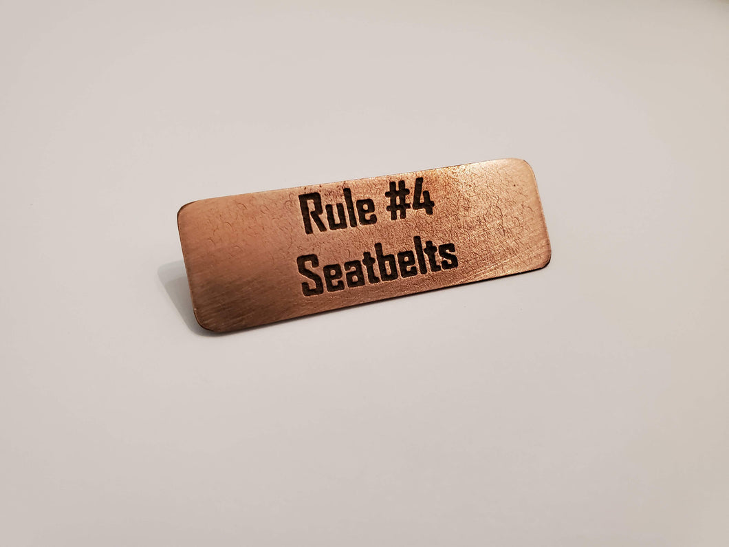 Rule #4: Seatbelts - Pin