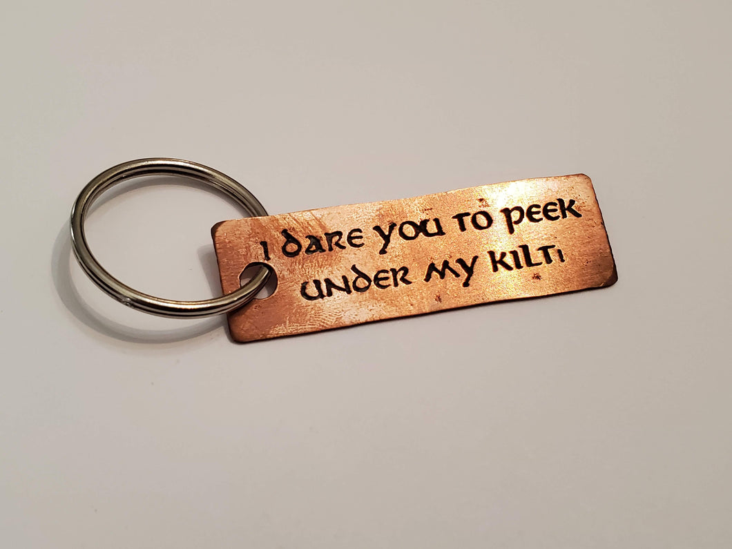 I dare you to peek under my kilt! - Key Chain