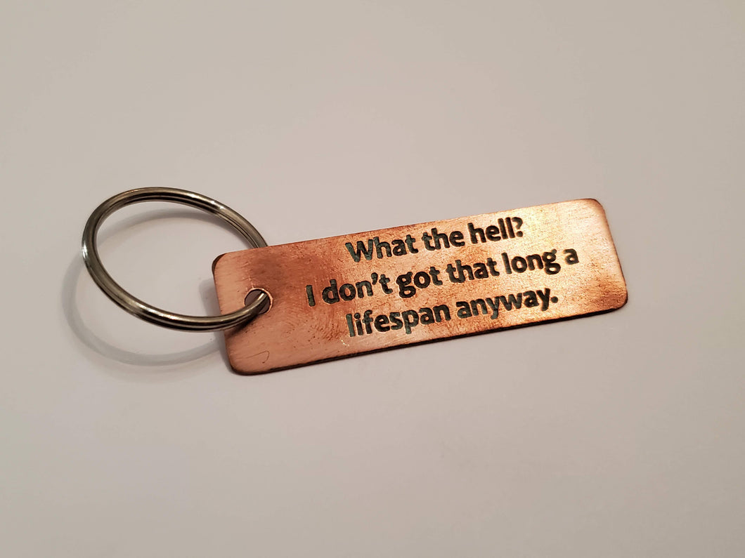 What the hell? I don't got that long a lifespan anyway. - Key Chain