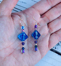 Blue and Purple D8 Earrings